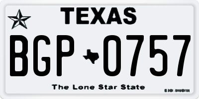 TX license plate BGP0757