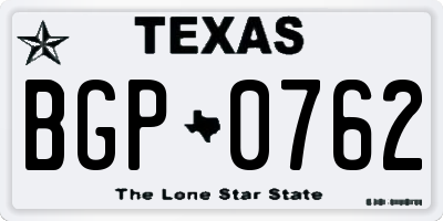 TX license plate BGP0762
