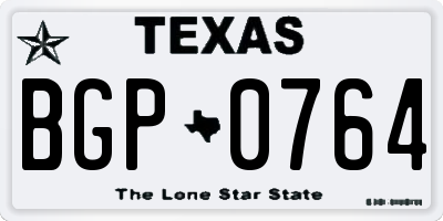 TX license plate BGP0764