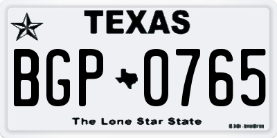 TX license plate BGP0765
