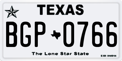 TX license plate BGP0766