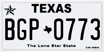 TX license plate BGP0773