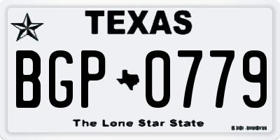 TX license plate BGP0779