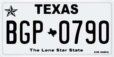 TX license plate BGP0790