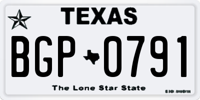 TX license plate BGP0791
