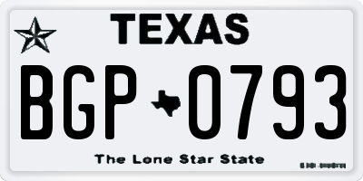 TX license plate BGP0793