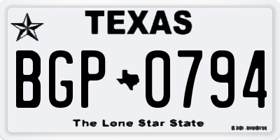 TX license plate BGP0794