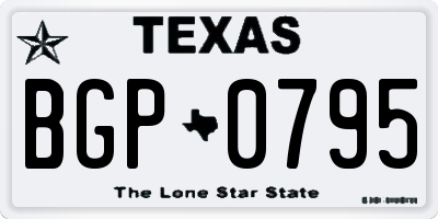 TX license plate BGP0795