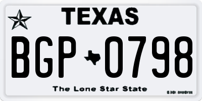TX license plate BGP0798
