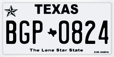 TX license plate BGP0824