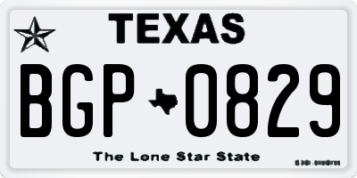 TX license plate BGP0829