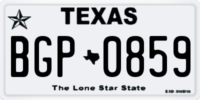 TX license plate BGP0859