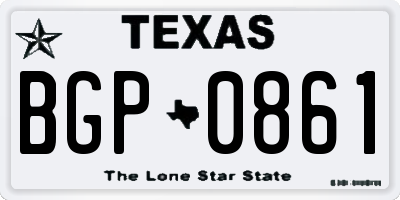 TX license plate BGP0861