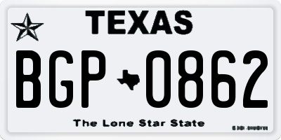 TX license plate BGP0862