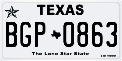 TX license plate BGP0863