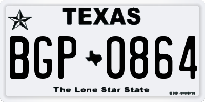TX license plate BGP0864