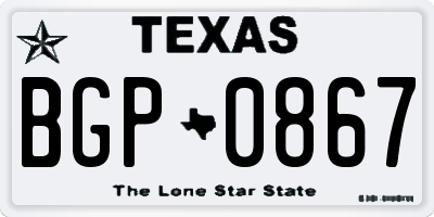 TX license plate BGP0867