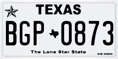 TX license plate BGP0873