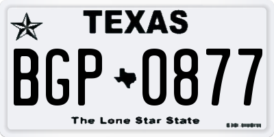 TX license plate BGP0877