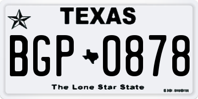 TX license plate BGP0878