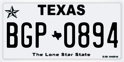 TX license plate BGP0894