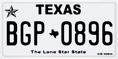 TX license plate BGP0896
