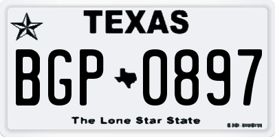 TX license plate BGP0897