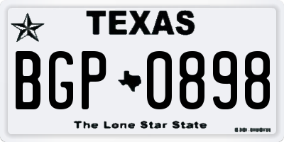 TX license plate BGP0898