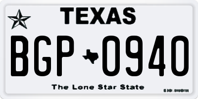 TX license plate BGP0940