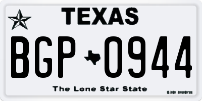 TX license plate BGP0944