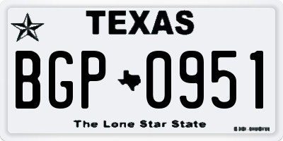 TX license plate BGP0951