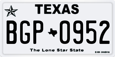 TX license plate BGP0952