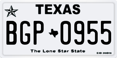 TX license plate BGP0955