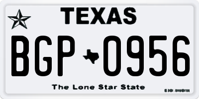 TX license plate BGP0956