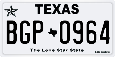 TX license plate BGP0964