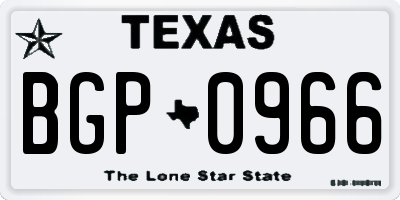 TX license plate BGP0966