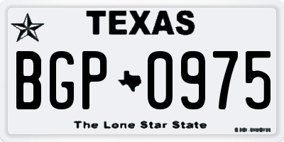 TX license plate BGP0975