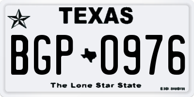 TX license plate BGP0976