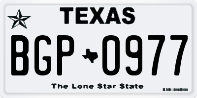 TX license plate BGP0977