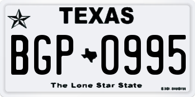 TX license plate BGP0995