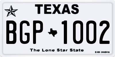 TX license plate BGP1002