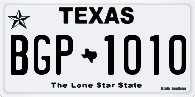 TX license plate BGP1010