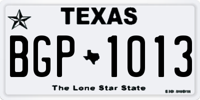 TX license plate BGP1013