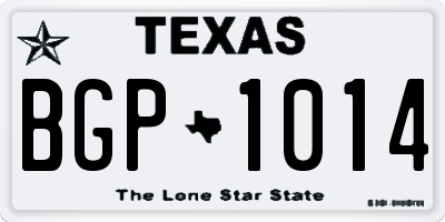 TX license plate BGP1014