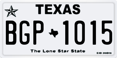 TX license plate BGP1015