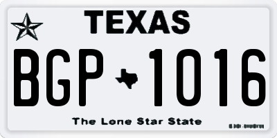 TX license plate BGP1016