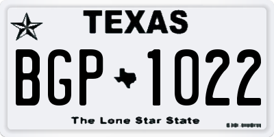 TX license plate BGP1022