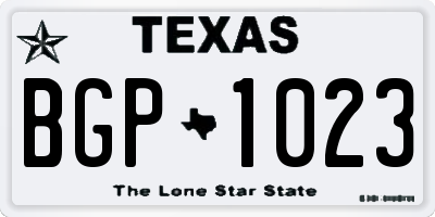 TX license plate BGP1023