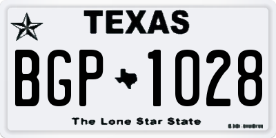 TX license plate BGP1028