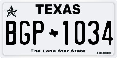 TX license plate BGP1034